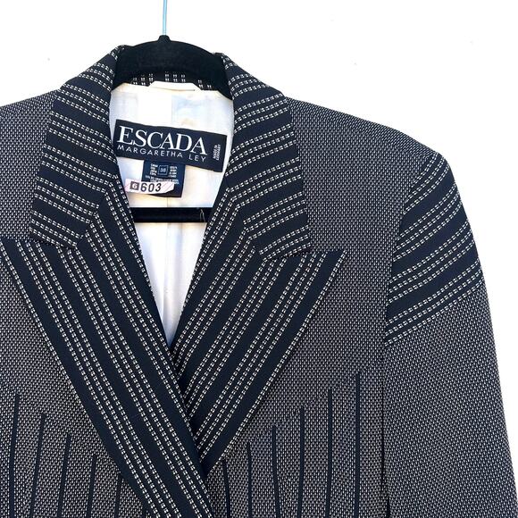 Vintage Escada Margaretha Ley Wool Silk Double Breasted 38 Blazer Jacket 6 - Picture 5 of 9